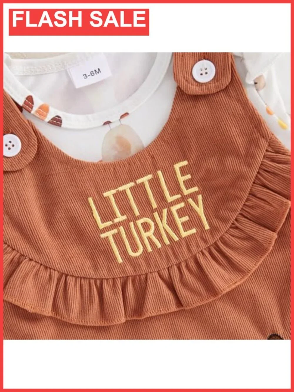 Toddler Baby Girl Thanksgiving Outfit Romper & Corduroy Skirt Set
